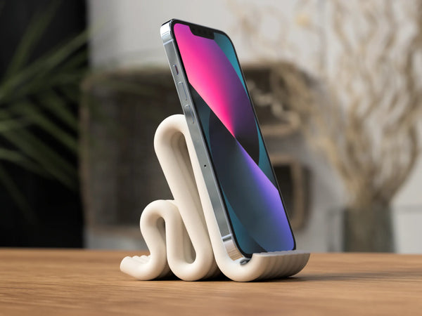 Moderner Telefonständer mit minimalistischem Flow-Design