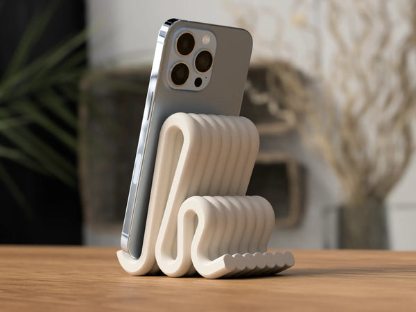 Moderner Telefonständer mit minimalistischem Flow-Design